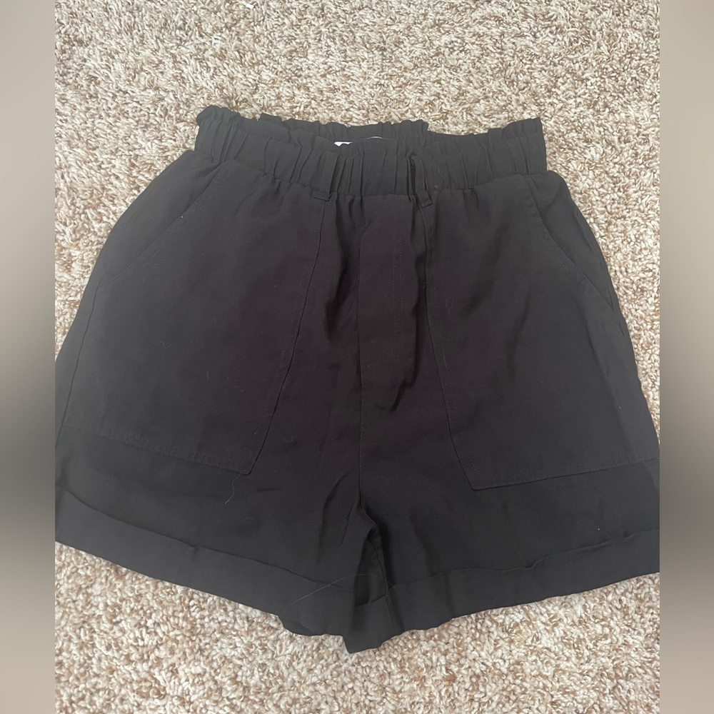 Carly Jean Los Angeles black canvas shorts